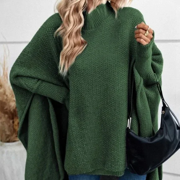 Womens Green Knit Sweater - Picture 3 of 4